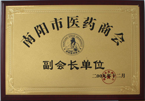 2009 Nanyang City Pharmaceutical Chamber of Commerce Vice President Unit